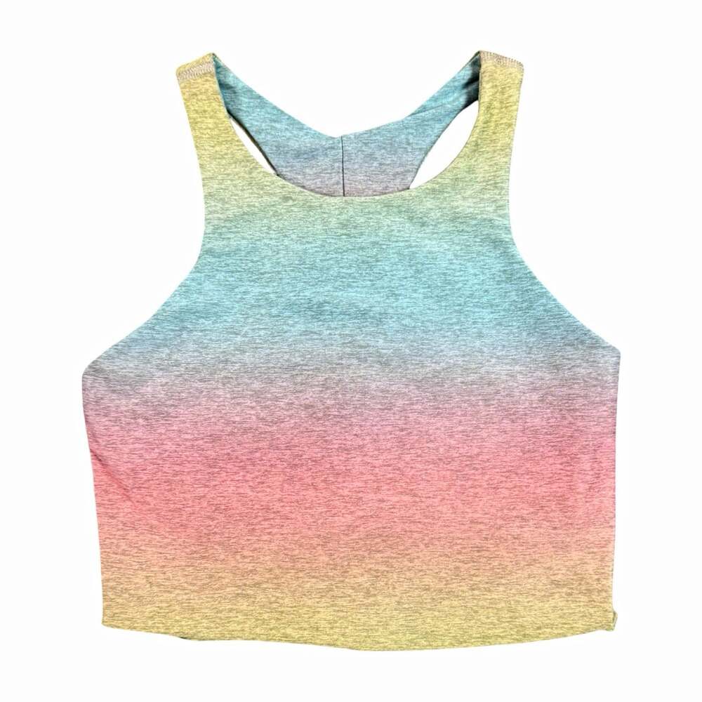 Beyond Yoga Women's Multicolor Ombre Racerback Pullover Wireless Sports Bra M